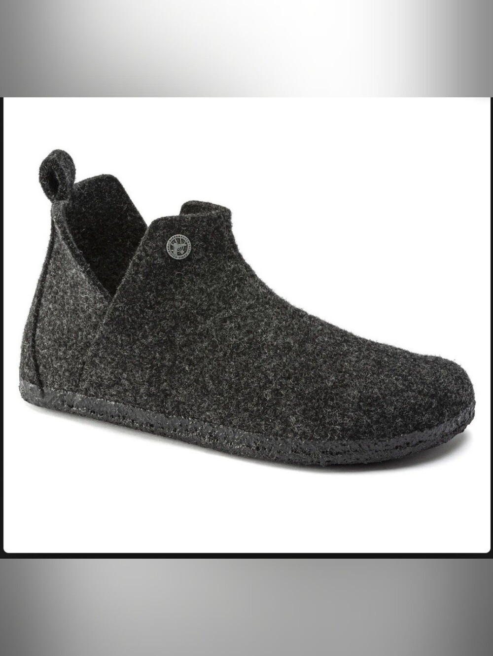 Birkenstock Charcoal Felt Slip-On Slippers